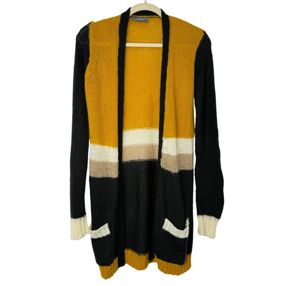 Wooden Ships Anthropologie Colorblock Open Knit Cardigan Women S/M Boho Cozy - Picture 1 of 9